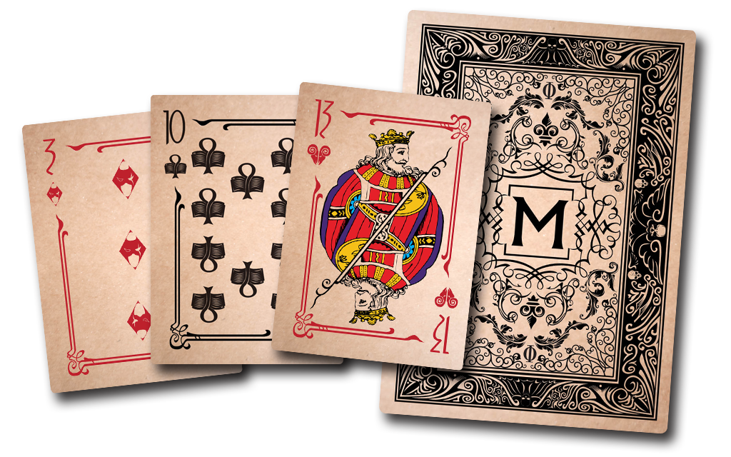 
                    
                      Malifaux Classic Fate Deck by Wyrd Miniatures featuring colorful playing cards laid out on a surface.
                    
                  