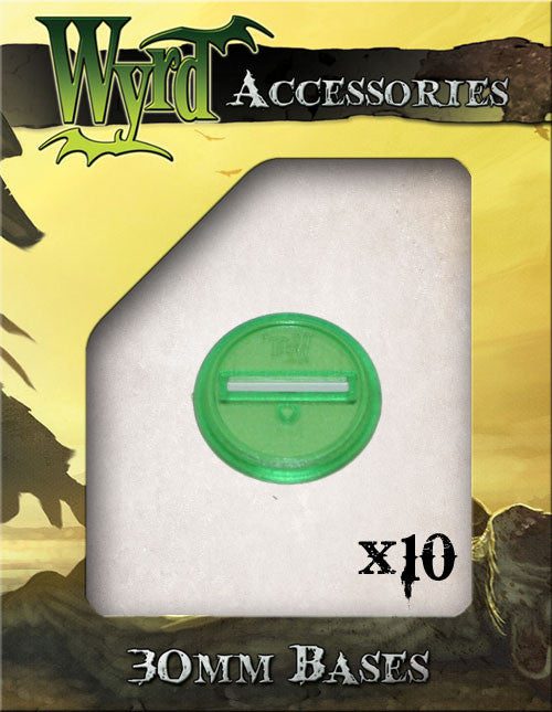 Green 30mm Translucent Bases  (10 pack) - Wyrd Miniatures - Online Store