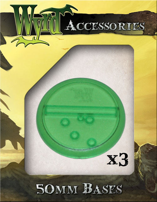 Green 50mm Translucent Bases  (3 pack) - Wyrd Miniatures - Online Store