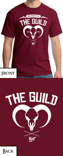 
                    
                      Gray Guild T-Shirt by Wyrd Miniatures featuring a front graphic design and a classic crew neck style.
                    
                  