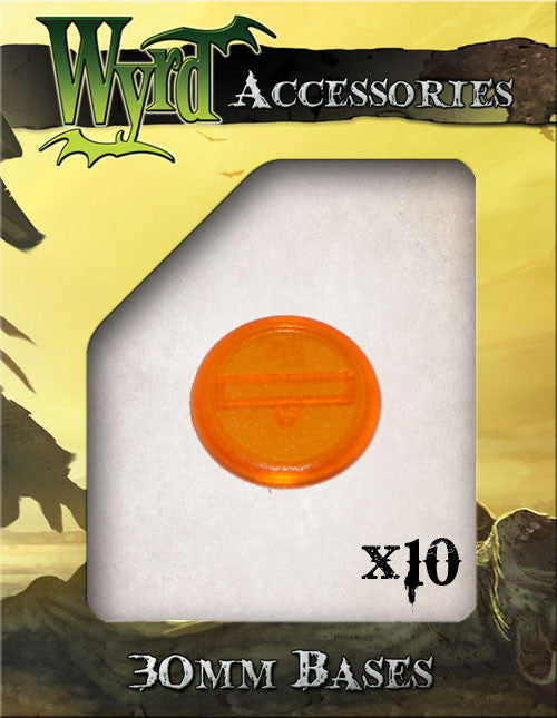 Orange 30mm Translucent Bases  (10 pack) - Wyrd Miniatures - Online Store