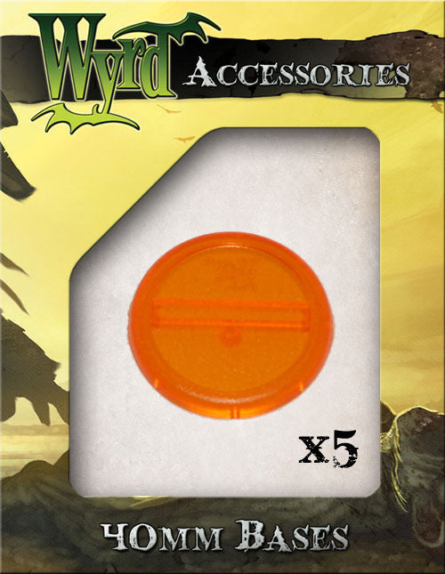 Orange 40mm Translucent Bases  (5 pack) - Wyrd Miniatures - Online Store