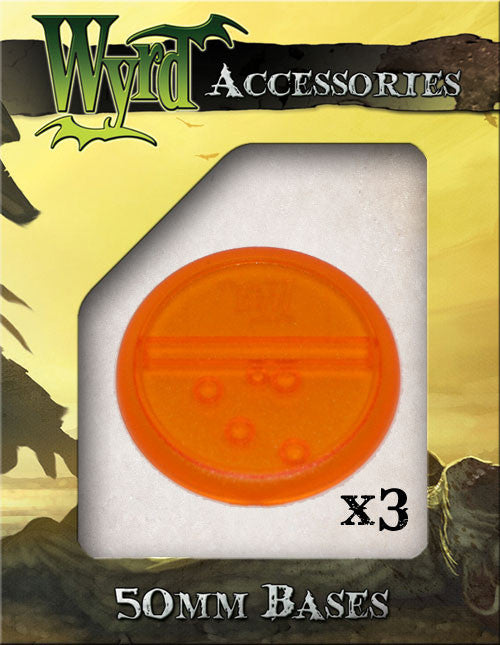 Orange 50mm Translucent Bases  (3 pack) - Wyrd Miniatures - Online Store