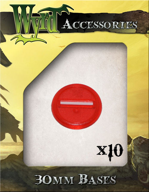 Red 30mm Translucent Bases  (10 pack) - Wyrd Miniatures - Online Store
