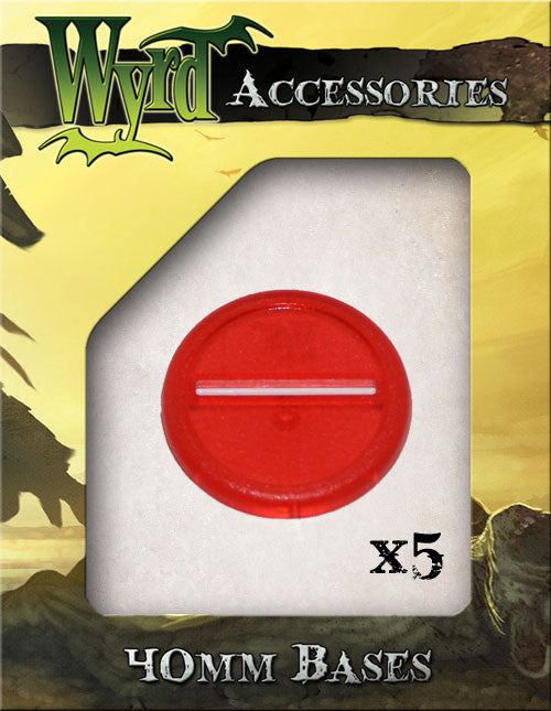Red 40mm Translucent Bases  (5 pack) - Wyrd Miniatures - Online Store