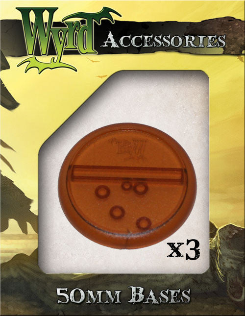 Rootbeer 50mm Translucent Bases  (3 pack) - Wyrd Miniatures - Online Store