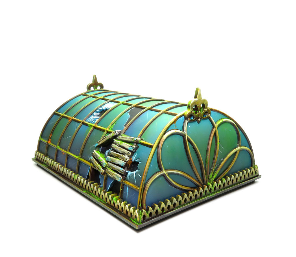 
                    
                      WyrdScapes Solarium Malifaux terrain piece featuring intricate architectural details and glowing effects for tabletop gaming.
                    
                  