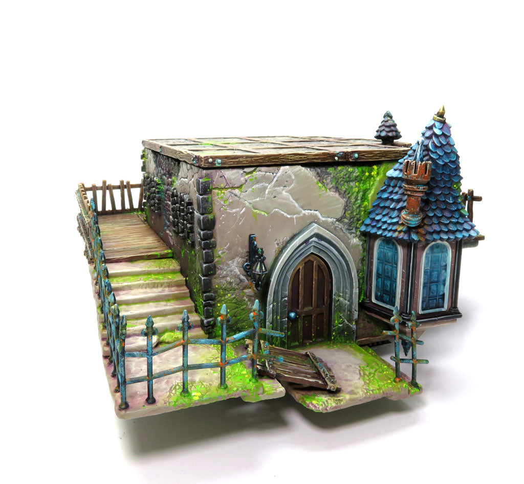 
                    
                      WyrdScapes Solarium Malifaux terrain piece with intricate details and glowing crystal accents, designed for tabletop gaming environments.
                    
                  