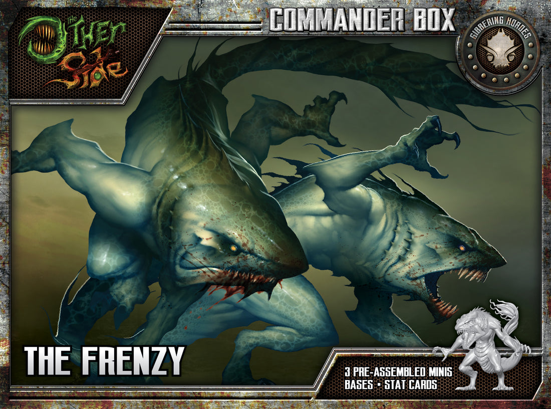 
                    
                      Front view of Wyrd's The Frenzy Commander box featuring detailed artwork and game components.
                    
                  