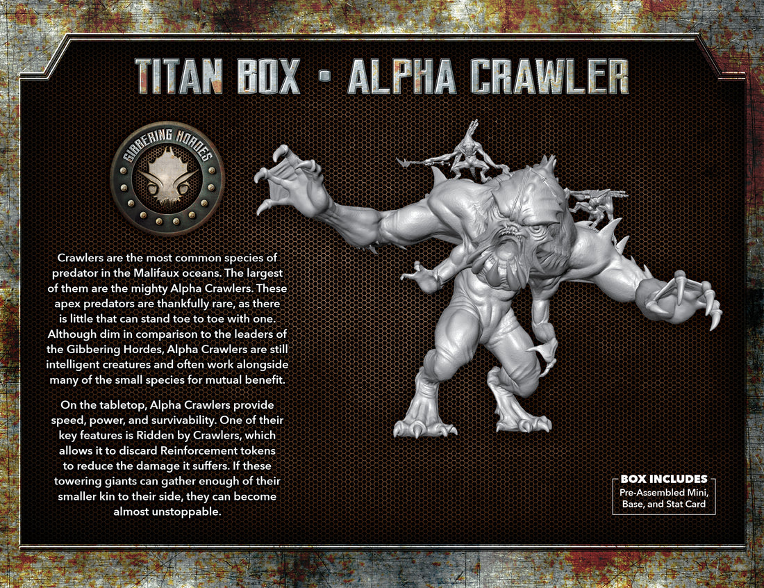 
                    
                      Back view of the Alpha Crawler figure from The Other Side Titan Box by Wyrd Miniatures, showcasing its detailed robotic design.
                    
                  
