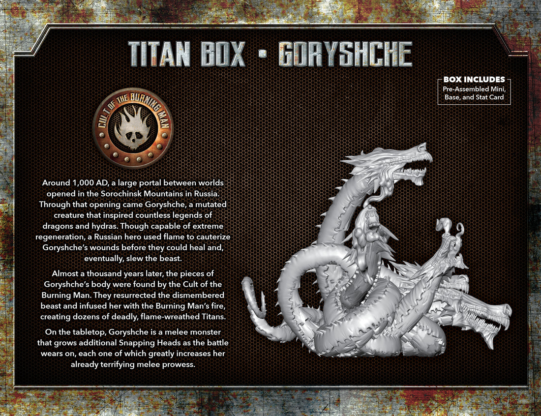 
                    
                      Back view of the Goryshche Titan box from The Other Side by Wyrd Miniatures, showing detailed miniature packaging.
                    
                  