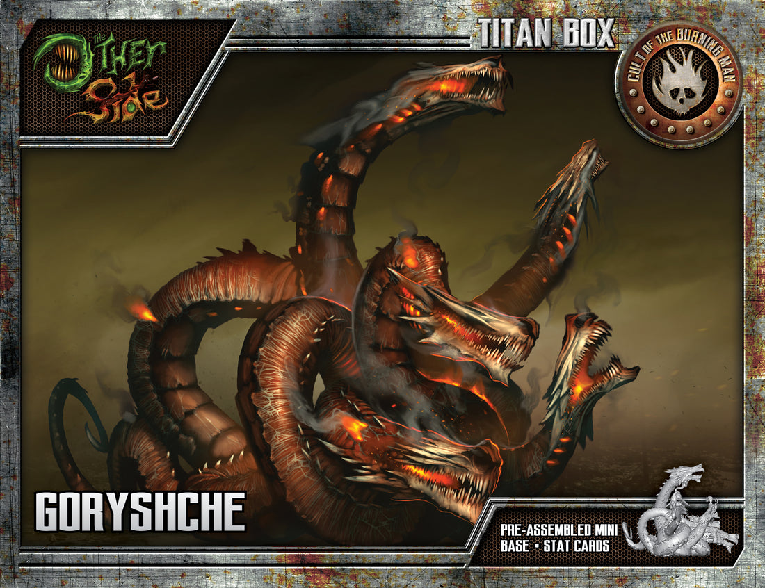 
                    
                      Front view of Goryshche The Other Side Titan Box by Wyrd Miniatures, featuring detailed miniature packaging.
                    
                  