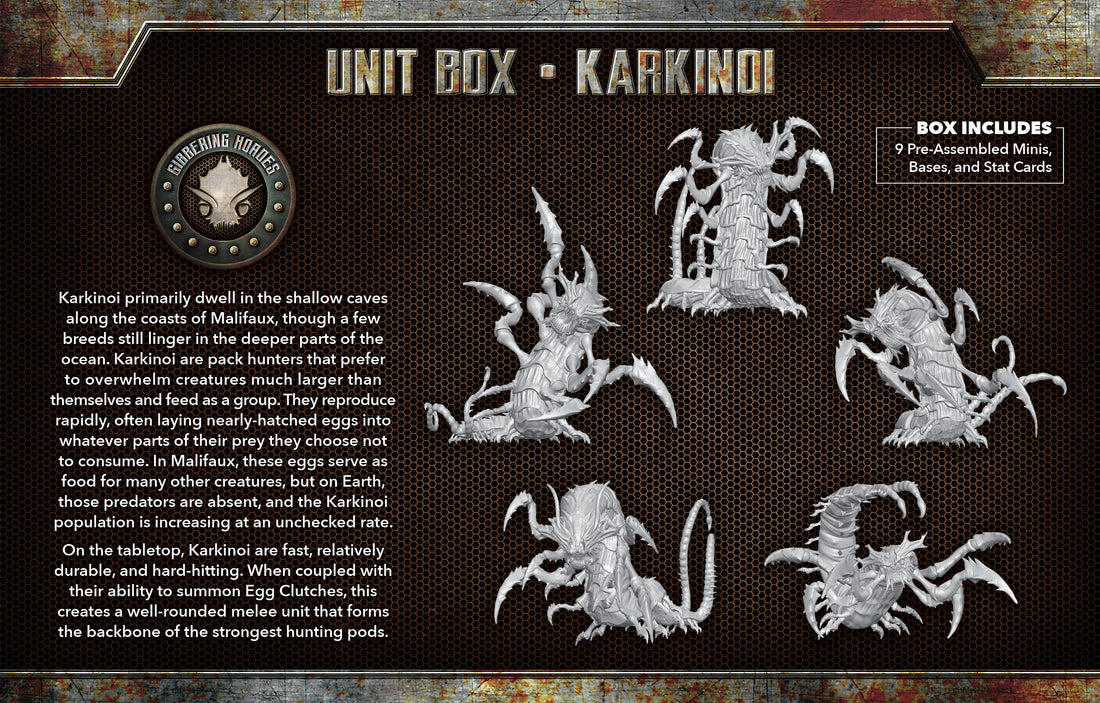 
                    
                      Wyrd Miniatures Karkinoi The Other Side Unit Box back view showing detailed miniature box art and packaging design.
                    
                  