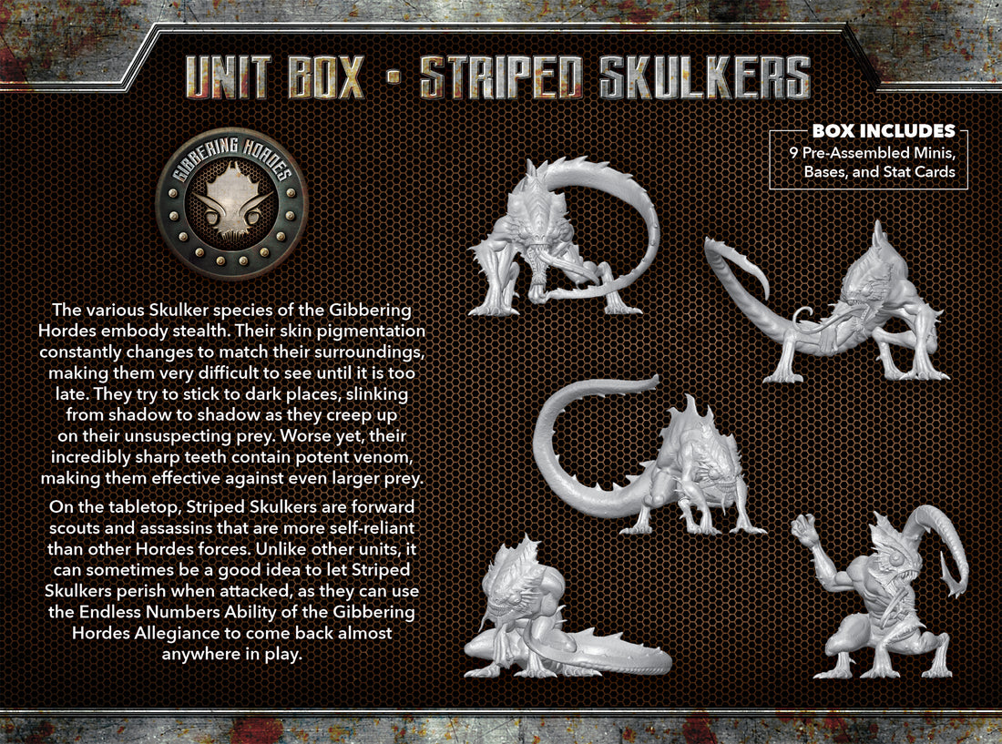 
                    
                      Striped Skulkers - Wyrd Miniatures - Online Store
                    
                  