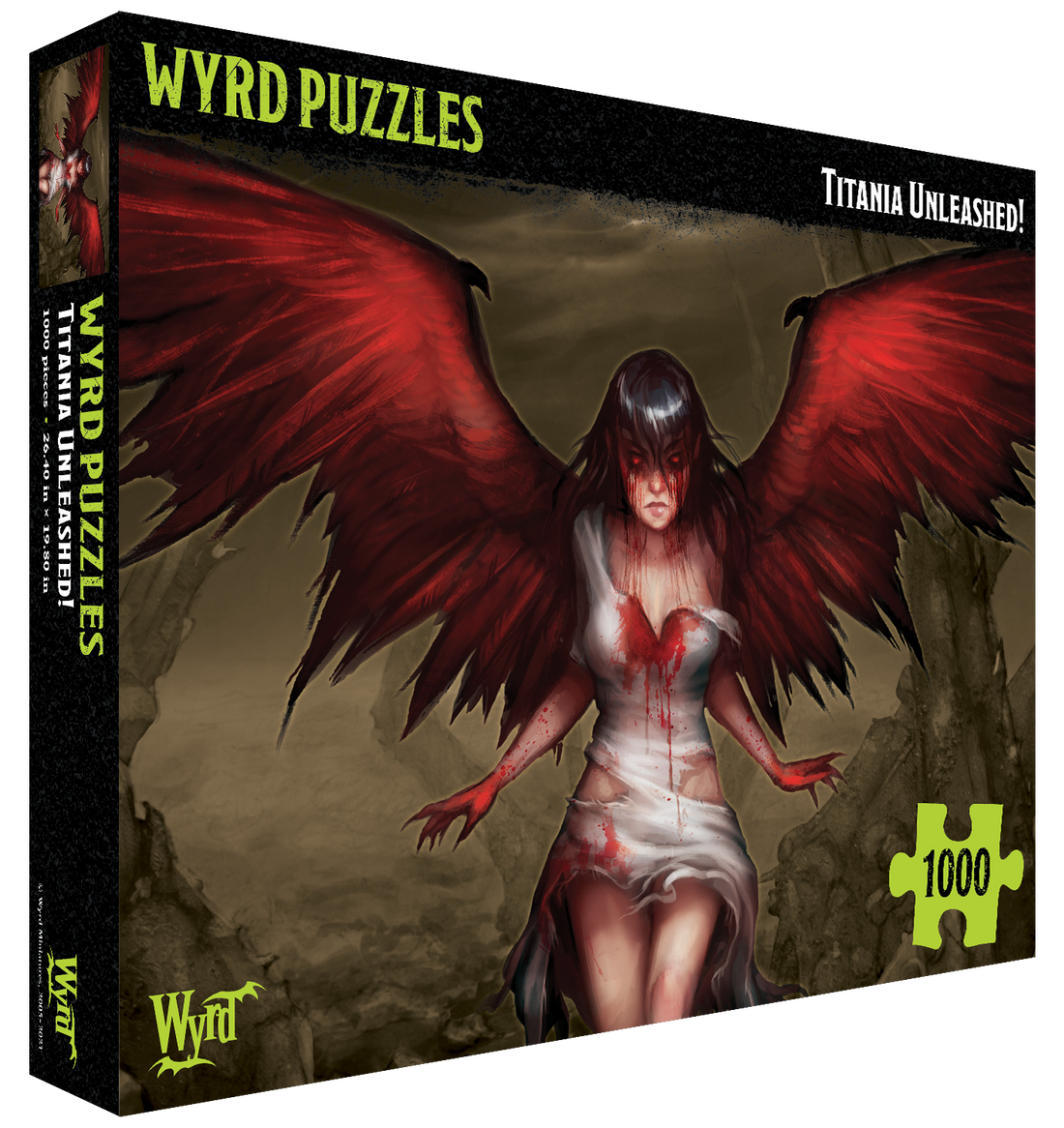 
                    
                      Wyrd Puzzles Titania Unleashed box front showing colorful fantasy artwork and puzzle pieces arranged around the box.
                    
                  