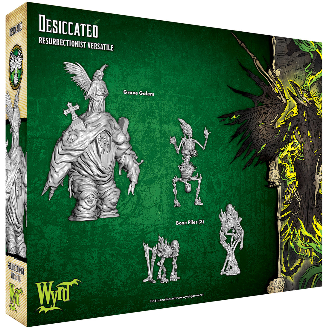 
                    
                      Wyrd Miniatures Desiccated figurine front view showing detailed, textured surface and dark color scheme for tabletop gaming.
                    
                  