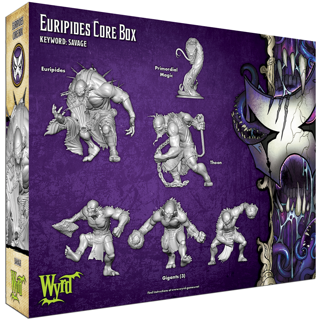 
                    
                      Back view of the Euripides Core Box by Wyrd Miniatures, showing detailed miniatures and components inside the box.
                    
                  