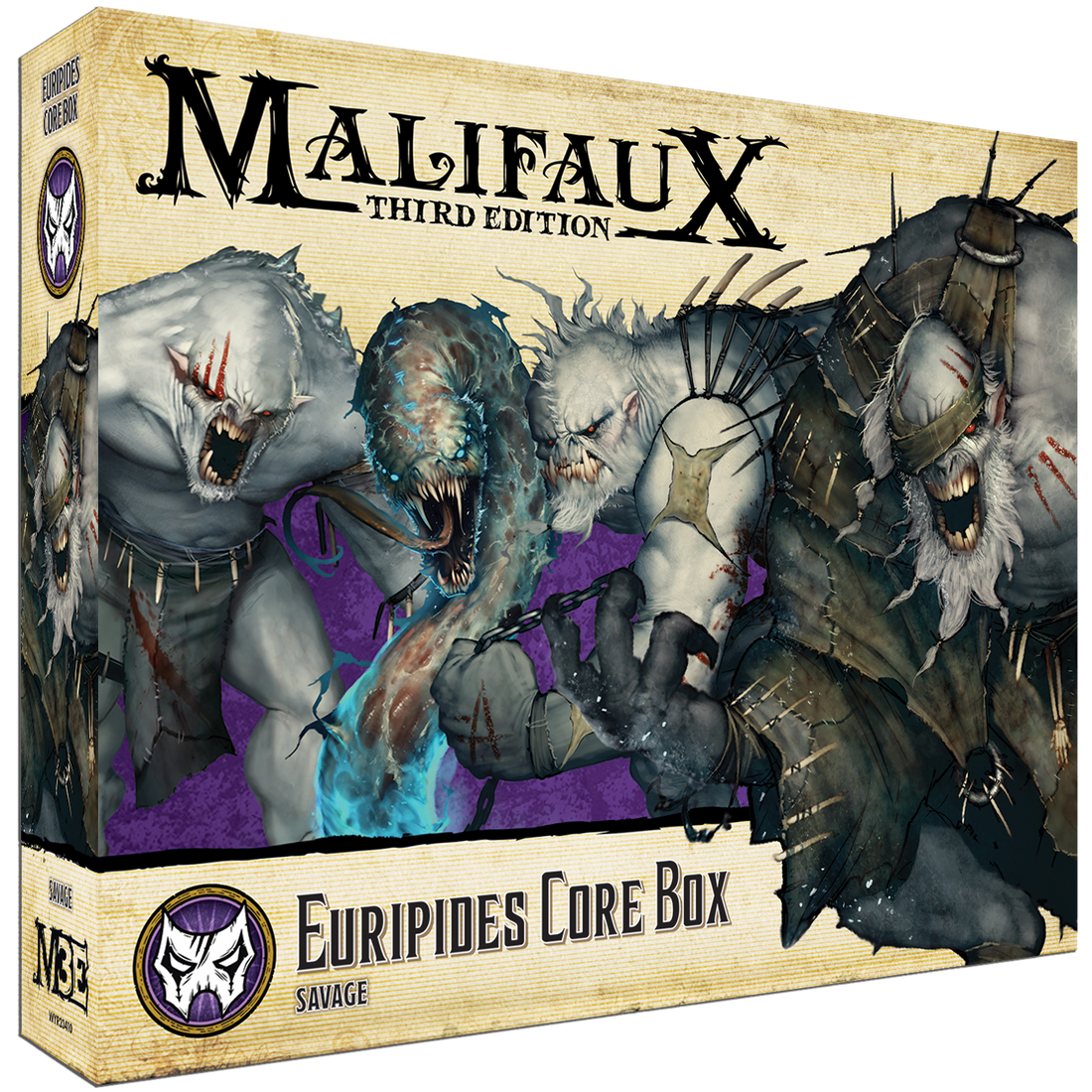 
                    
                      Front view of the Euripides Core Box by Wyrd Miniatures, featuring detailed miniature figures and vibrant packaging artwork.
                    
                  