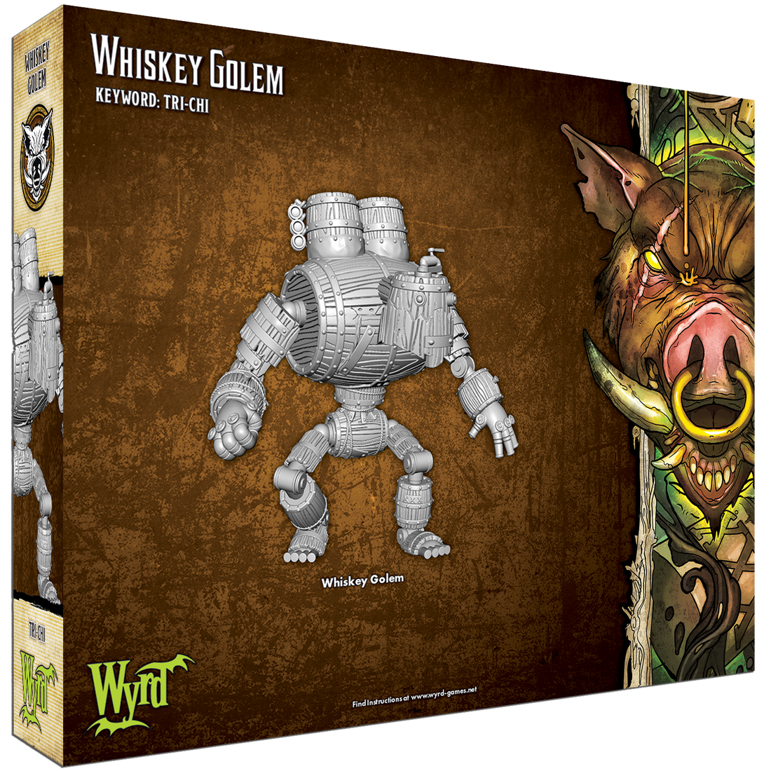 
                    
                      Back view of Wyrd Miniatures Whiskey Golem figurine, detailed painted resin model for tabletop gaming and display.
                    
                  