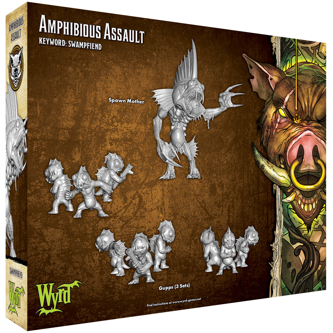 
                    
                      Back view of Wyrd Miniatures Amphibious Assault toy set, featuring detailed amphibious vehicles and miniature figures for gaming.
                    
                  