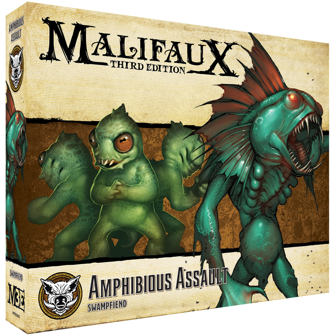 
                    
                      Front view of Wyrd Miniatures Amphibious Assault toy set, featuring detailed miniature figures for gaming and collection.
                    
                  