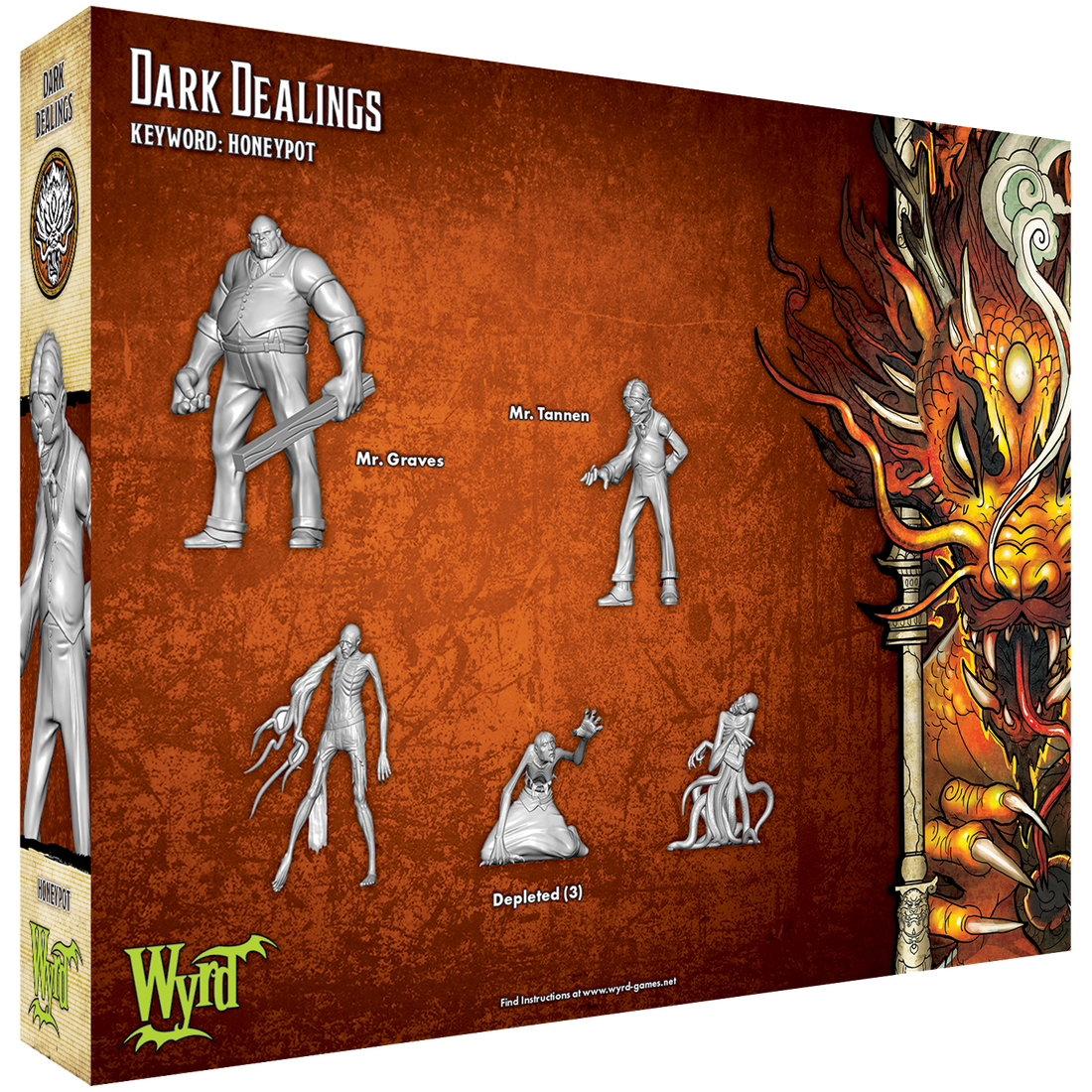 
                    
                      Back view of Wyrd Miniatures Dark Dealings game piece, featuring detailed dark fantasy artwork and intricate design elements.
                    
                  