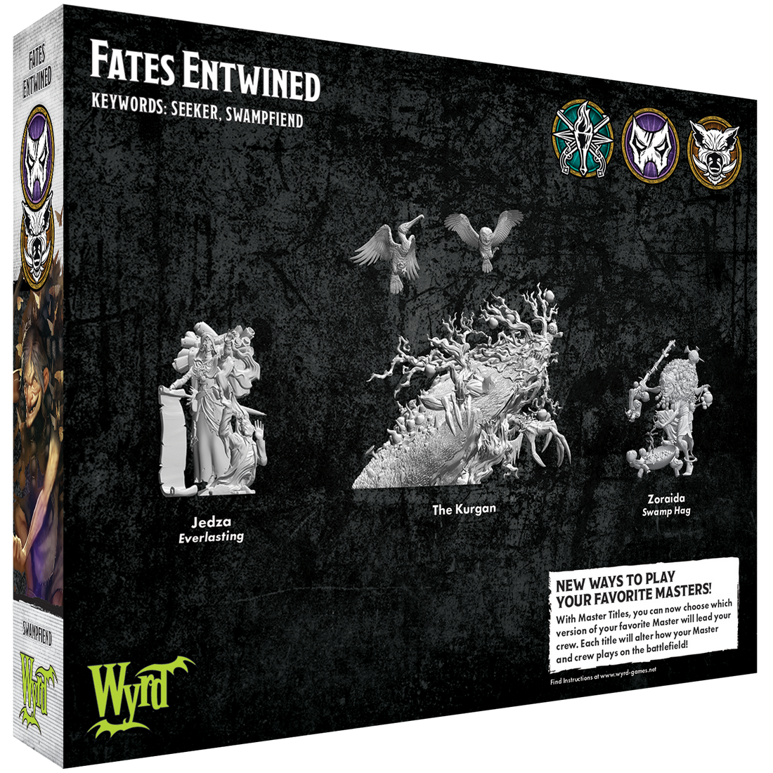 
                    
                      Back view of Wyrd Miniatures' Fates Entwined figure, featuring intricate details and woven design on the miniature.
                    
                  
