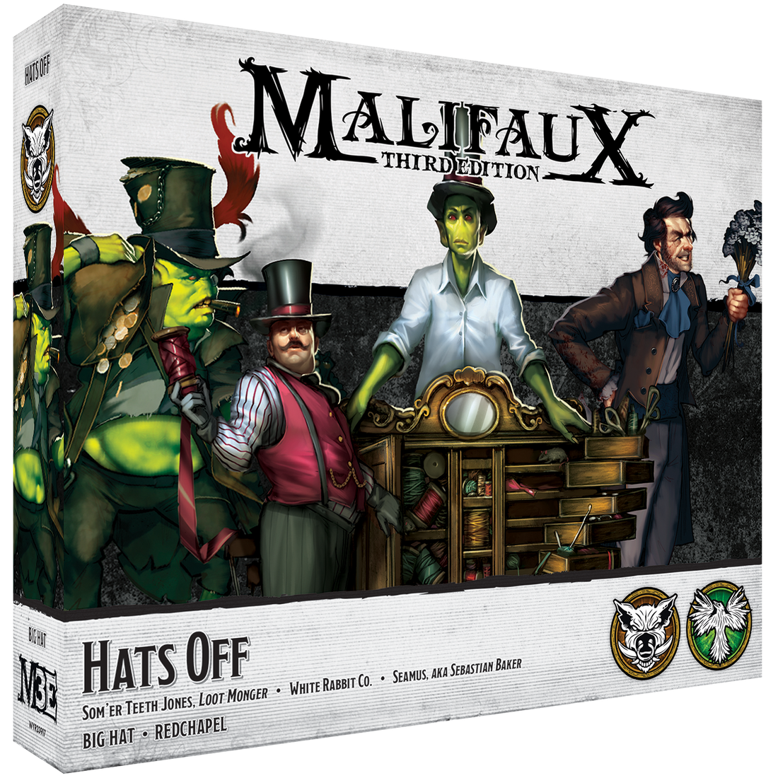 
                    
                      Front view of the Hats Off miniature figure by Wyrd Miniatures, featuring detailed costume and accessories for tabletop gaming.
                    
                  