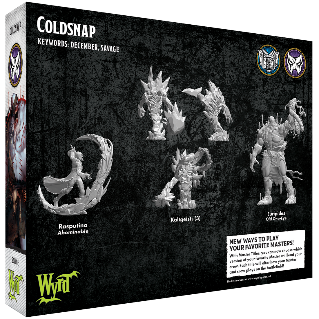 
                    
                      Back view of Wyrd Miniatures Coldsnap Malifaux miniature, showing detailed costume and accessories.
                    
                  