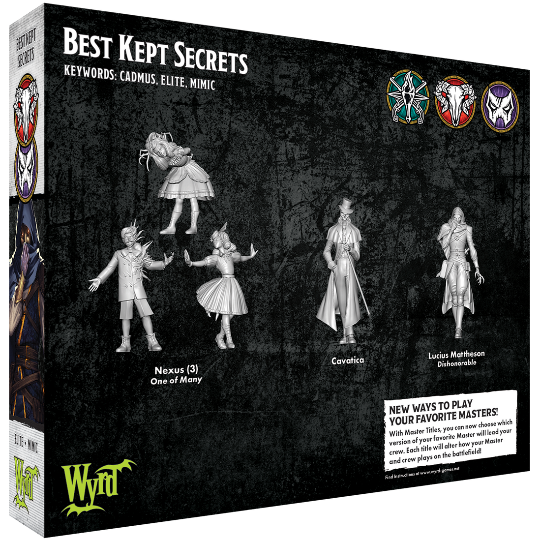 
                    
                      Wyrd Miniatures Malifaux Best Kept Secrets miniature figure, detailed back view showing intricate costume and accessories.
                    
                  