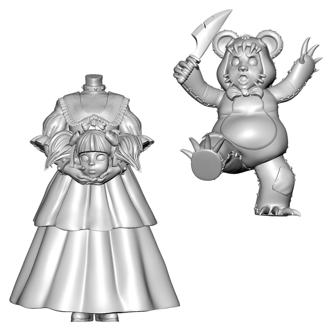 
                    
                      Limited edition Witches and Woes Baby Kade and Candy miniatures from Malifaux Rotten Harvest by Wyrd Miniatures, detailed resin figures.
                    
                  