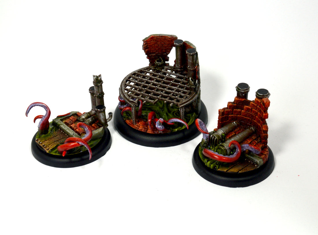 
                    
                      Wyrdscape Sewer 50mm miniature base from Wyrd Miniatures, featuring detailed sewer-themed design for Malifaux models.
                    
                  