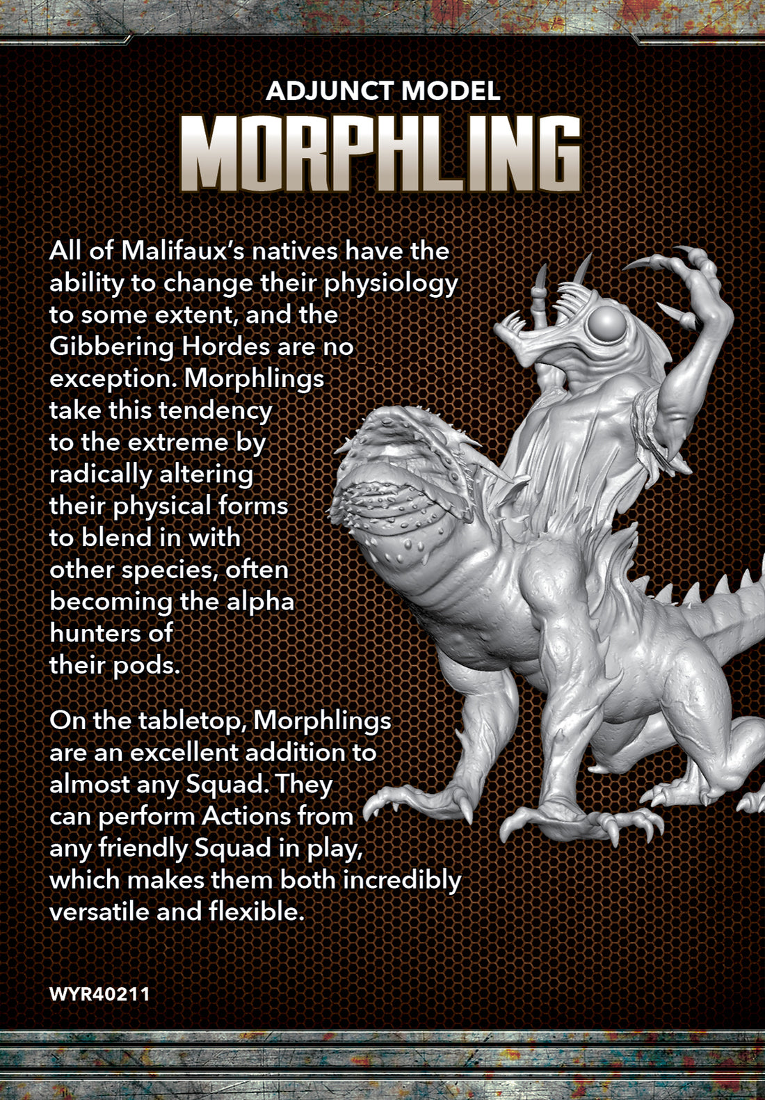 
                    
                      Back view of Wyrd Morphling miniature from the TOS box, showing detailed sculpt and dynamic pose on a plain background.
                    
                  