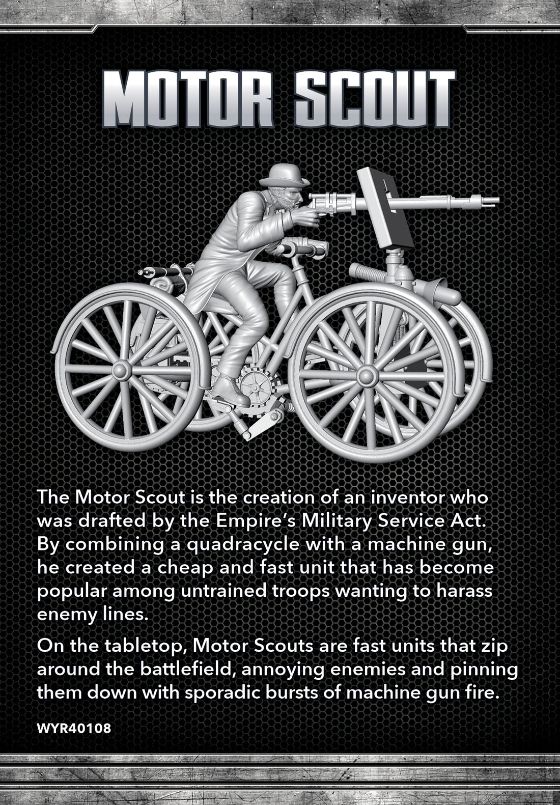 
                    
                      Motor Scout - Wyrd Miniatures - Online Store
                    
                  