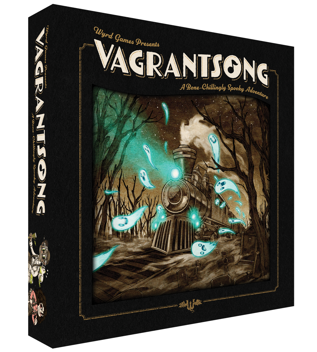 
                    
                      Front view of Wyrd Vagrantsong Board Game box featuring artwork and branding on a plain background.
                    
                  