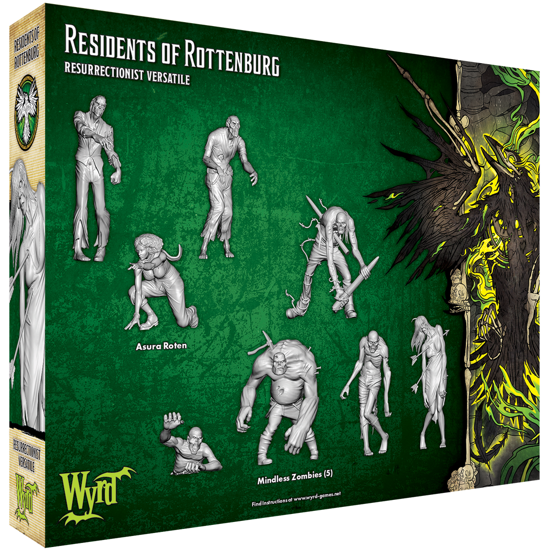 
                    
                      Back view of a Wyrd Miniatures Residents of Rottenburg figure, showing detailed costume and accessories in a dark, atmospheric setting.
                    
                  