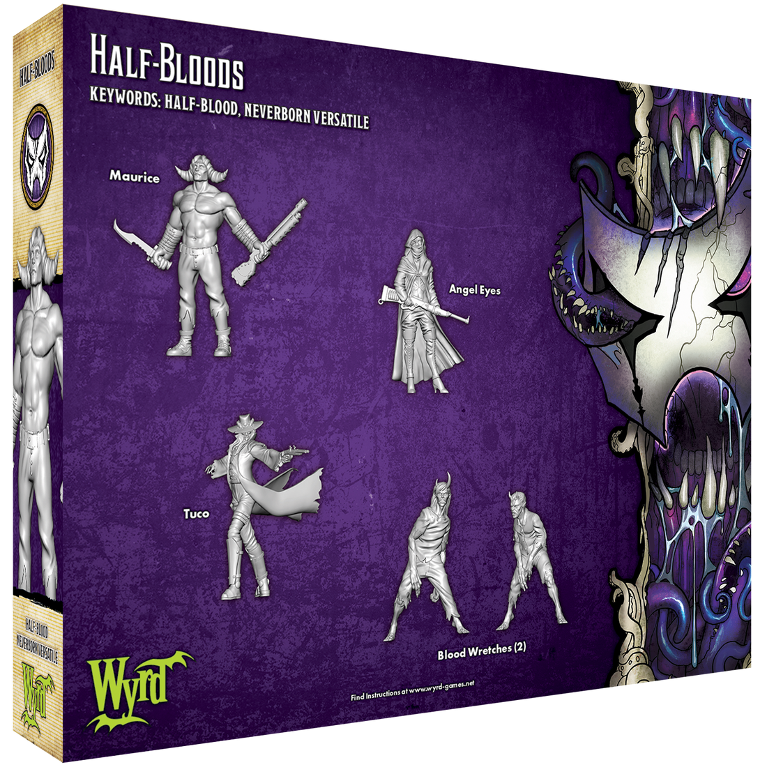 
                    
                      Back view of Wyrd Miniatures Half Bloods model, detailed miniature figure with intricate clothing and weapon accessories.
                    
                  