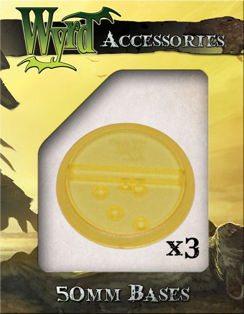 Gold 50mm Translucent Bases (3 pack) - Wyrd Miniatures - Online Store