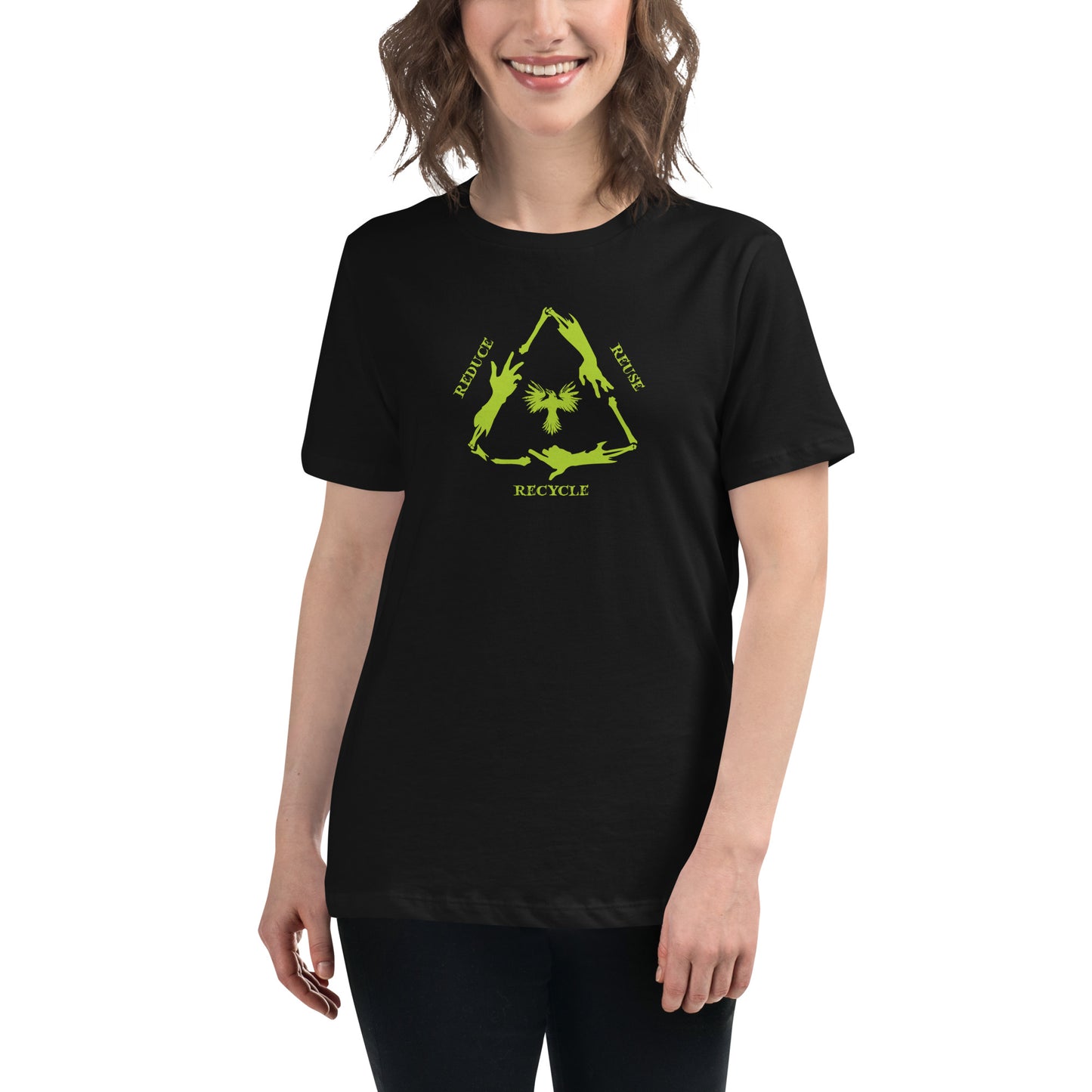 
                  
                    Reduce Reuse Recycle T-Shirt (Women's) - Wyrd Miniatures - Online Store
                  
                